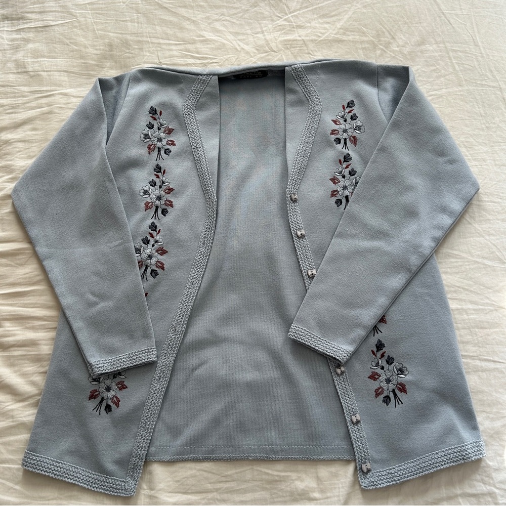 Vintage Grey Button Up Sweater